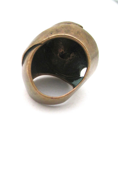 Jane Wiberg massive sculptural bronze ring