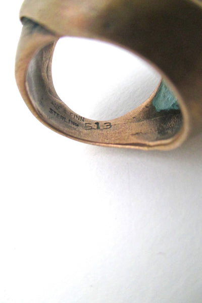 Jane Wiberg massive sculptural bronze ring