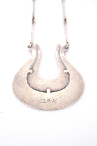 David-Andersen large silver pendant & long link chain - Erik Blom