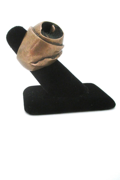 Jane Wiberg massive sculptural bronze ring