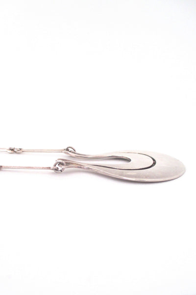 David-Andersen sleek silver pendant & long link chain