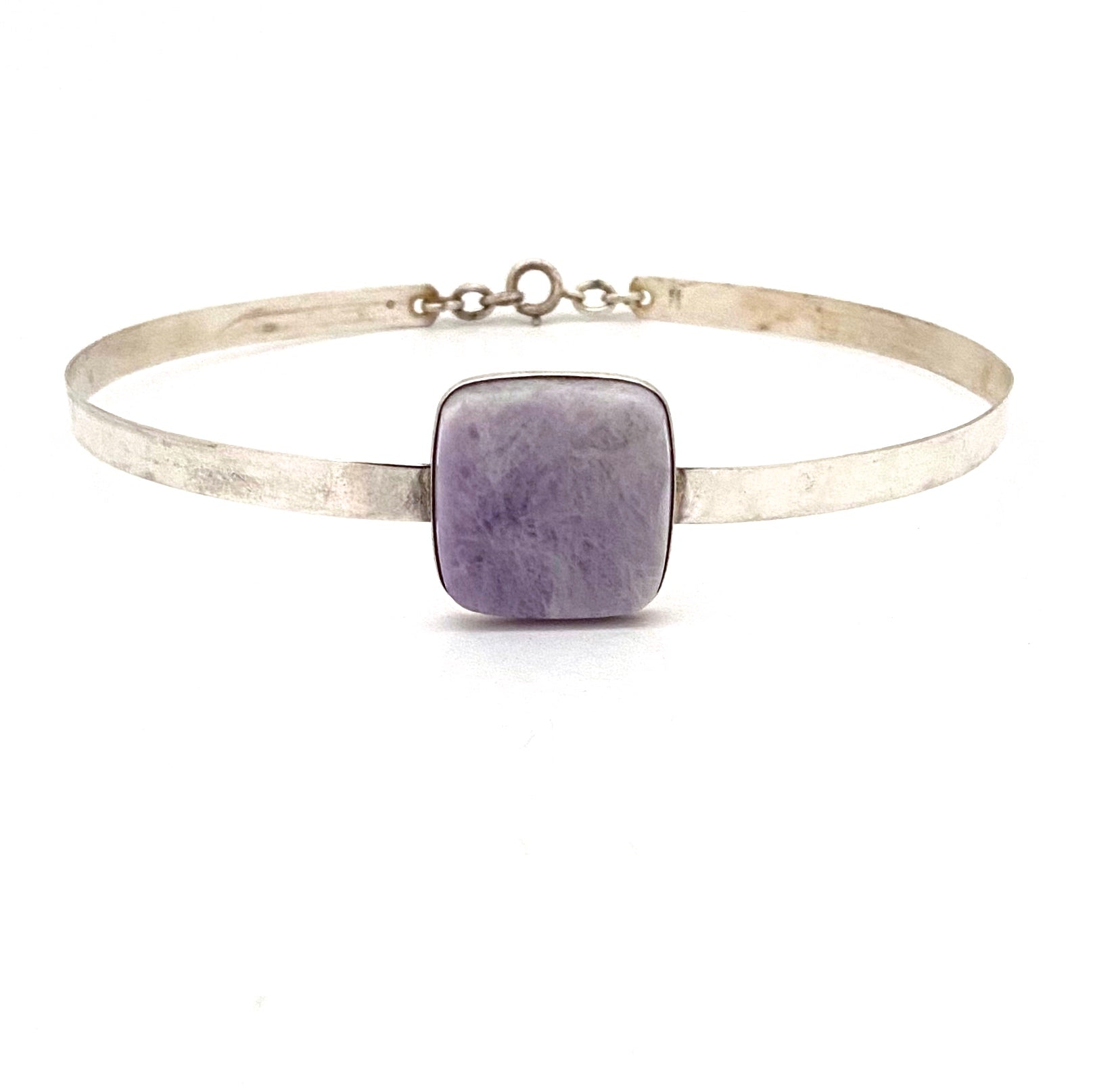 Claude Momiron France vintage silver pale amethyst choker necklace 1970s Modernist design jewelry