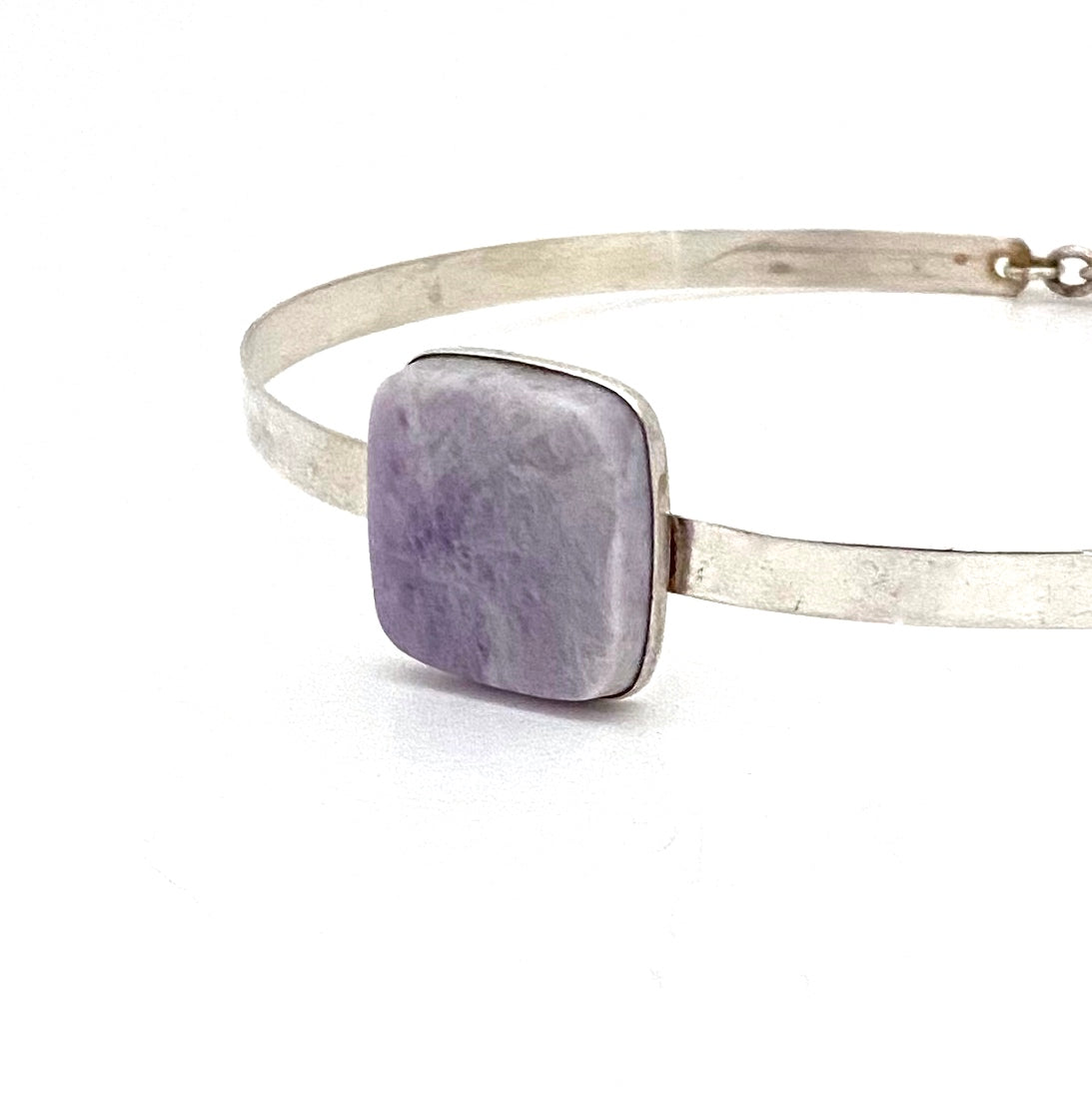 detail Claude Momiron France vintage silver pale amethyst choker necklace 1970s Modernist design jewelry