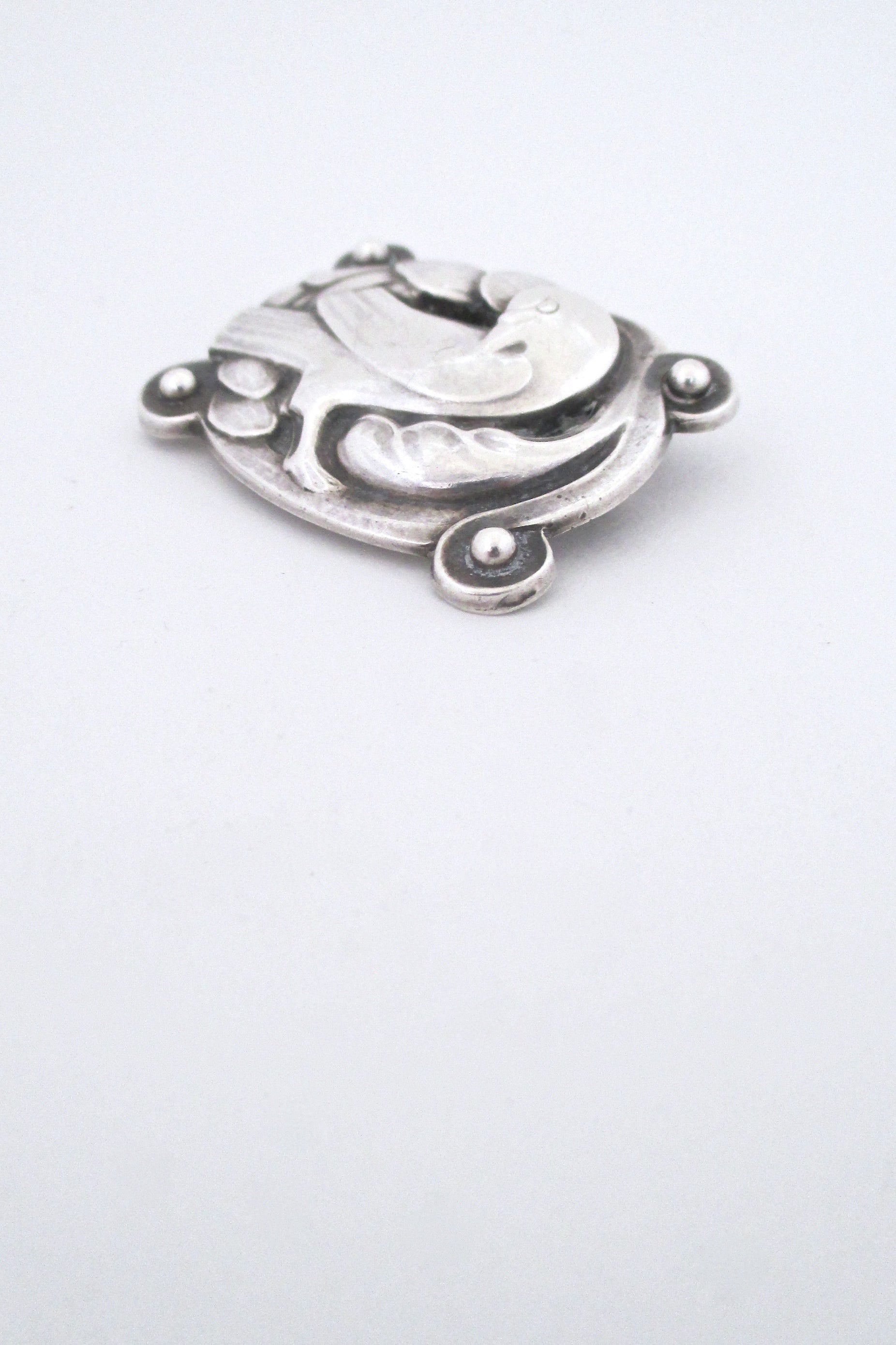 detail Georg Jensen Denmark vintage silver dove brooch 204 by Christian Mohl-Hansen