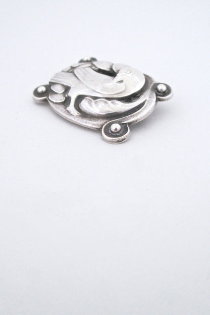 detail Georg Jensen Denmark vintage silver dove brooch 204 by Christian Mohl-Hansen