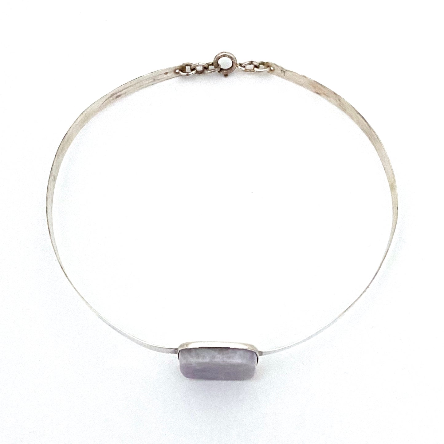 Claude Momiron France silver & pale amethyst choker ~ 1970s