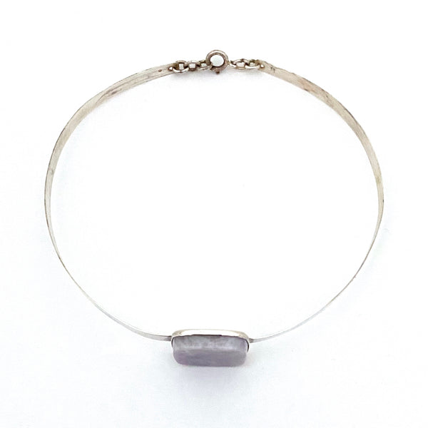 Claude Momiron France silver & pale amethyst choker ~ 1970s