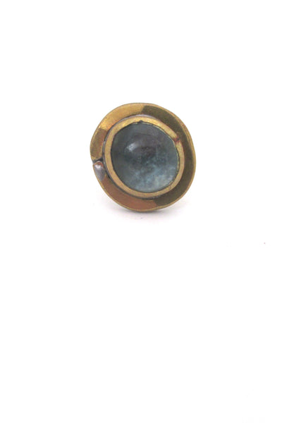 Rafael Canada brass & clear pale blue round ring
