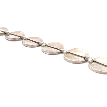 detail Georg Jensen Denmark vintage silver circles link bracelet 151 Nanna Ditzel Scandinavian Modernist jewelry design 