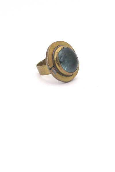 Rafael Canada brass & clear pale blue round ring