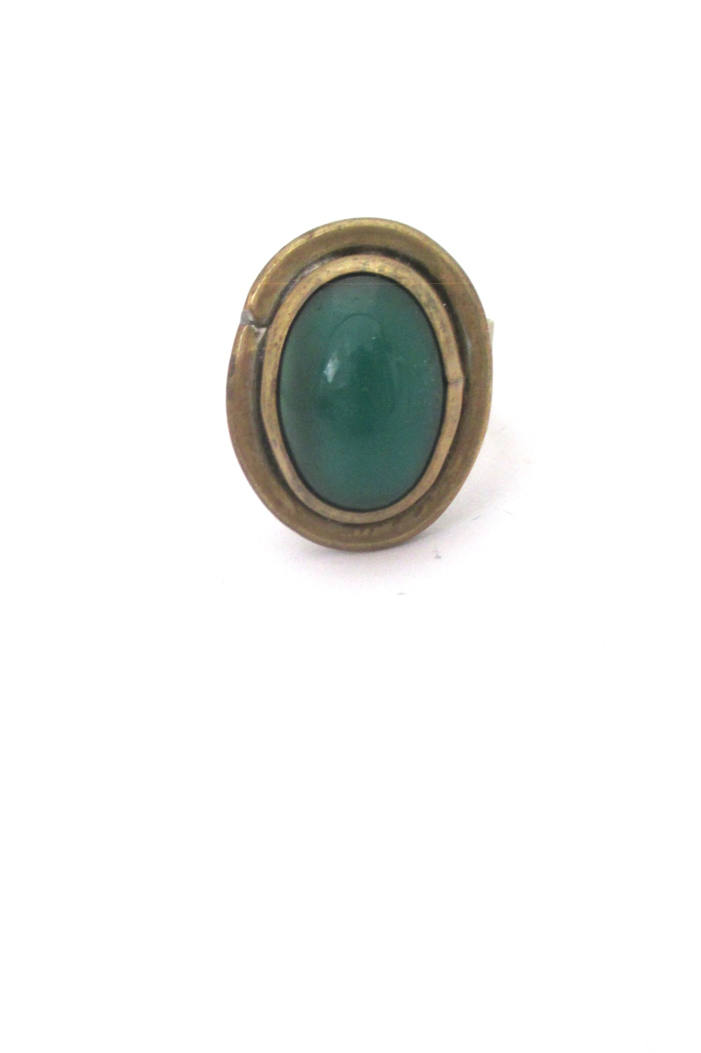 Rafael Canada brass & green oval ring