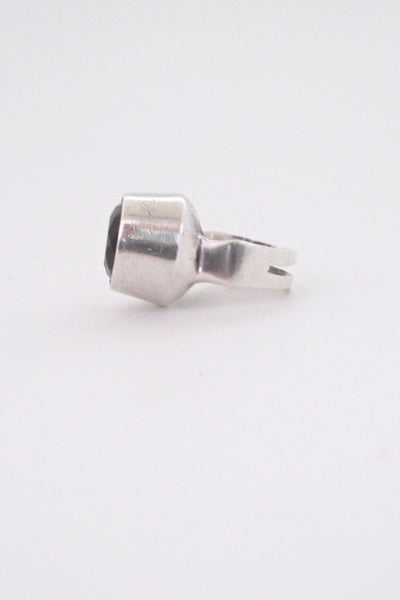 profile Ibsen and Weeke Denmark vintage silver large Scandinavian modernist ring