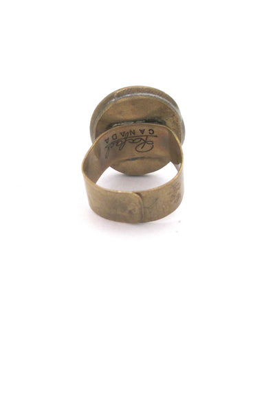 Rafael Canada brass & green oval ring