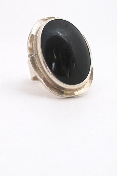 Rafael Alfandary Canada vintage brutalist sterling silver large black ring