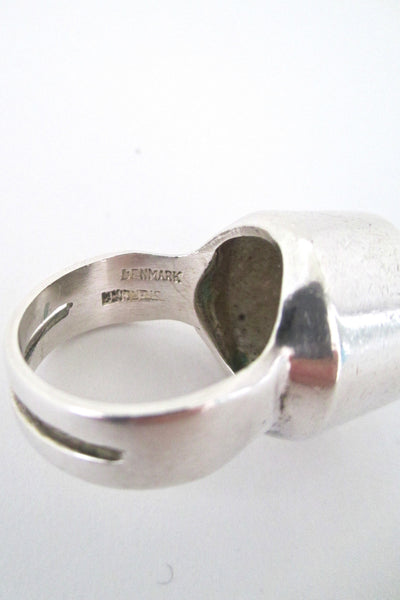Ibsen & Weeke large silver & smoky quartz ring