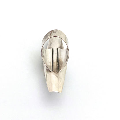 extra long silver & abalone Navajo ring ~ Annabelle Peterson