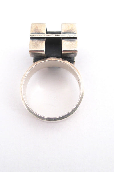 Elis Kauppi 'open cubes' silver ring