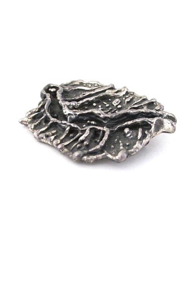 Guy Vidal Canada brutalist pewter happy creature brooch