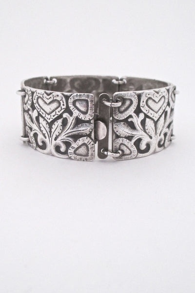 closure David Andersen Norway vintage silver Adam and Eve classic panel link bracelet