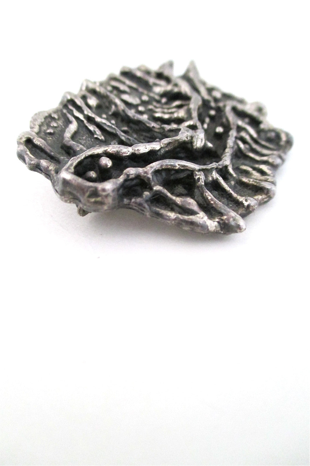Guy Vidal Canada brutalist pewter happy creature brooch