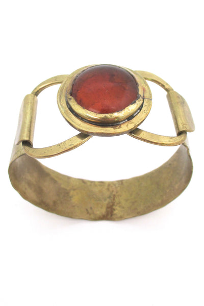 Rafael Alfandary Canada vintage brass and orange bracelet at Samantha Howard Vintage