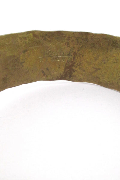 Rafael Canada brass and orange hinged bracelet