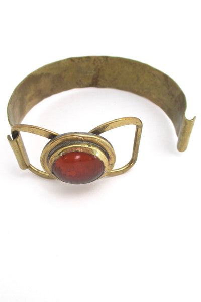 Rafael Canada brass and orange hinged bracelet