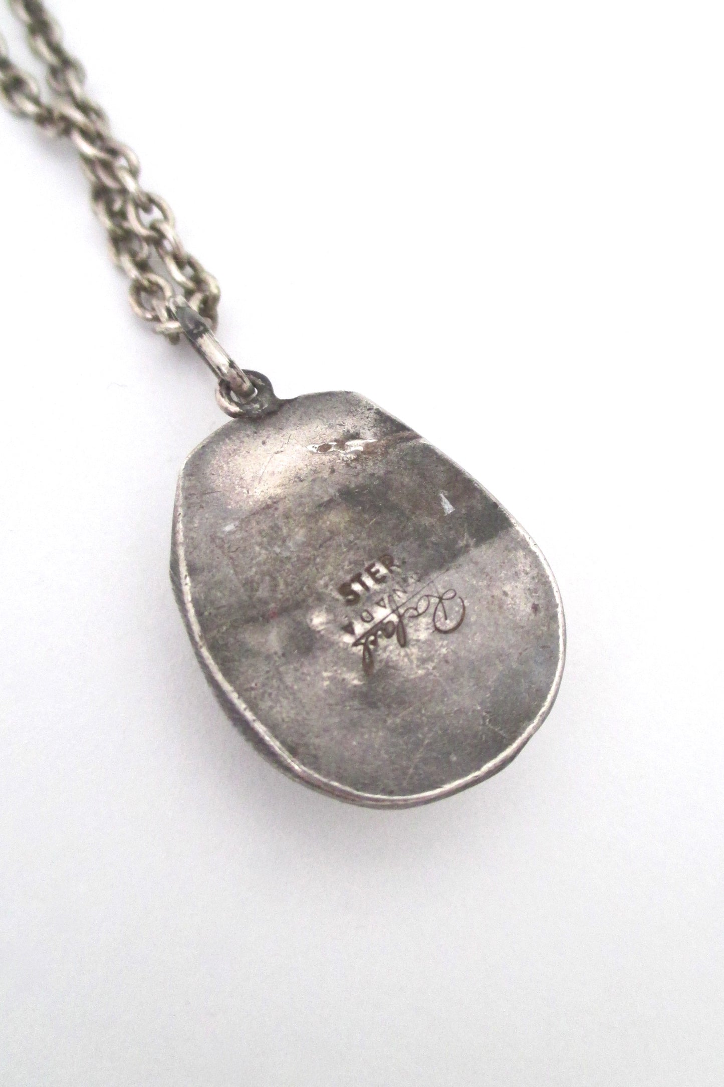 Rafael Canada sterling silver necklace ~ clear green stone