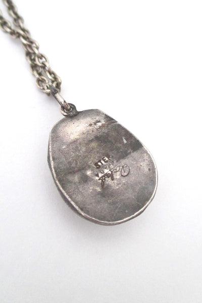 Rafael Canada sterling silver necklace ~ clear green stone