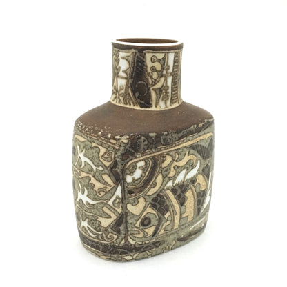 detail Royal Copenhagen Denmark vintage ceramic faience Baca fish vase by Nils Thorsson Scandinavian Modern design