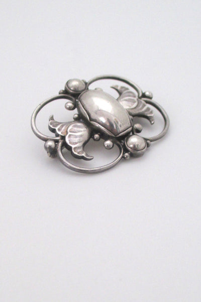 detail Georg Jensen Denmark vintage silver Skonvirke brooch 236B
