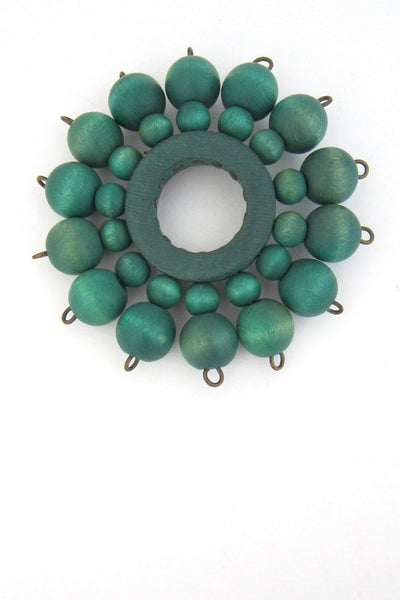 aarikka Finland vintage green pinwheel brooch