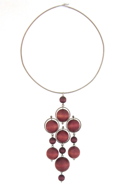 aarikka Finland vintage large russet & aubergine pendant choker