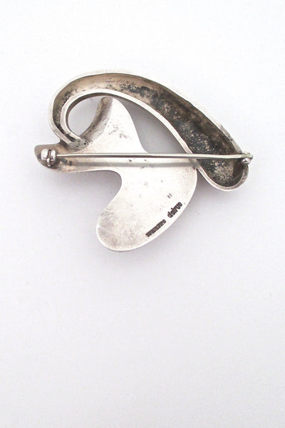 Georges Delrue curvaceous silver brooch