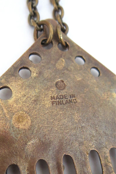 Kalevala Koru large bronze fringe necklace
