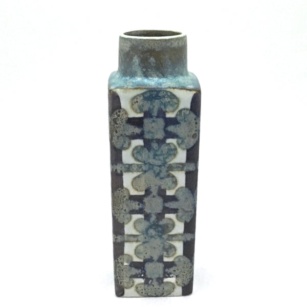 profile Royal Copenhagen Denmark vintage ceramic faience Baca geometric pillar vase by Nils Thorsson Scandinavian Modern design