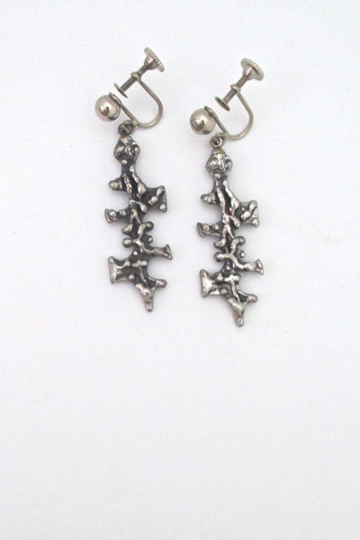 Guy Vidal brutalist pewter drop earrings #2