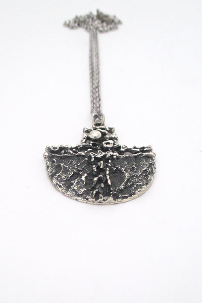 Guy Vidal pierced pewter pendant necklace