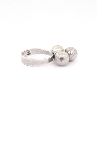 profile Niels Erik From Denmark vintage silver kinetic 3 spheres ring