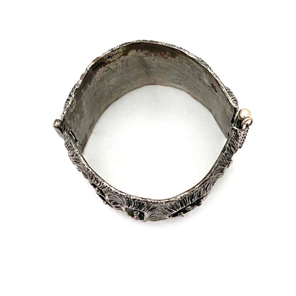 Guy Vidal brutalist pewter wide hinged bracelet
