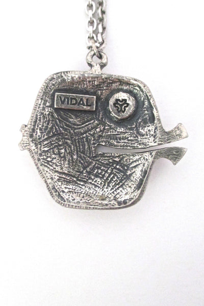 Guy Vidal brutalist fish pendant necklace