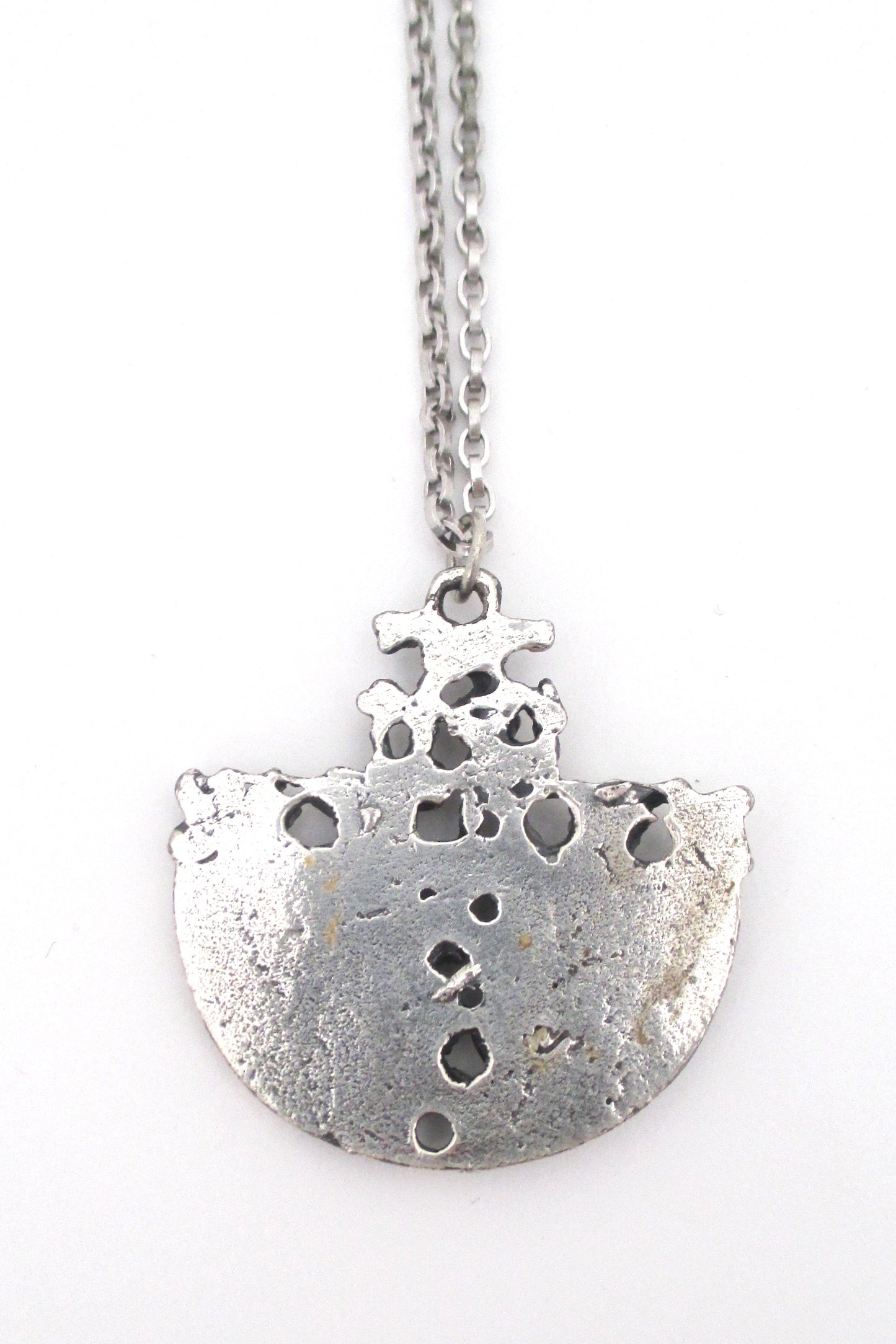 Guy Vidal pierced pewter pendant necklace