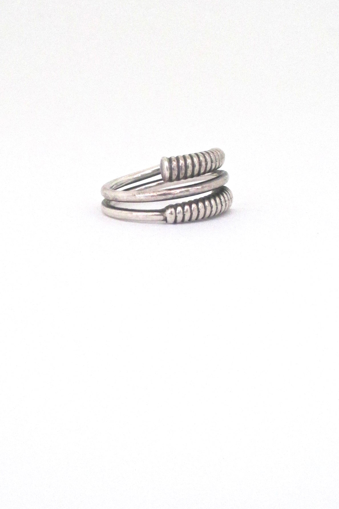detail David Andersen Norway vintage mid century silver coiled ring