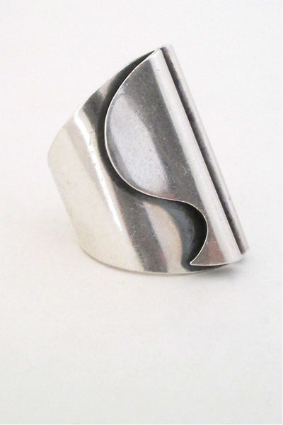 Tone Vigeland for Plus Studio Norway vintage silver large ring rare