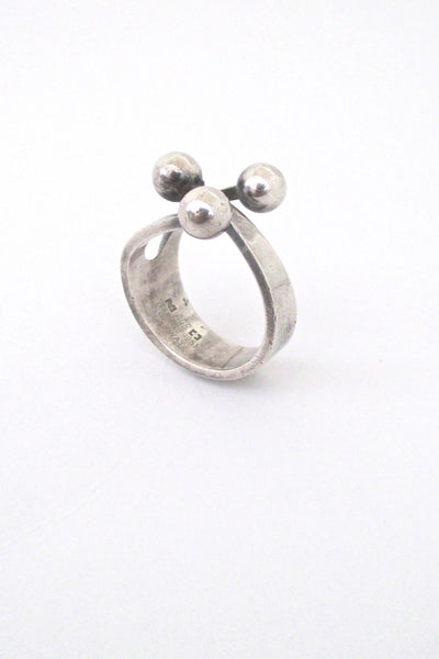 detail Anna Greta Eker for Plus Studios Norway Design vintage silver Jester ring