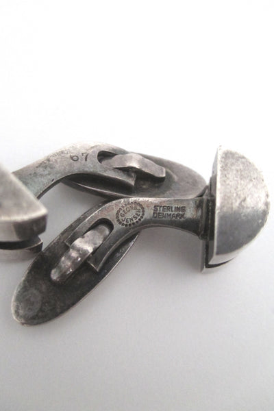 Georg Jensen modernist silver cufflinks #67 by Sigvard Bernadotte