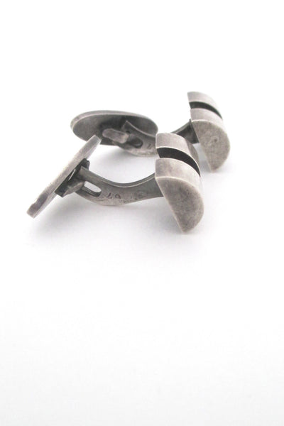 profile Georg Jensen Denmark vintage Scandinavian Modernist silver cufflinks 67 by Sigvard Bernadotte