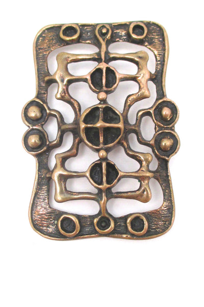 Unn Tangerud for Uni David-Andersen bronze pendant / brooch