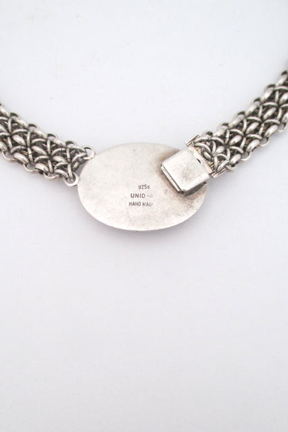Uni David-Andersen heavy silver banded agate necklace ~ Solfrid Simensen