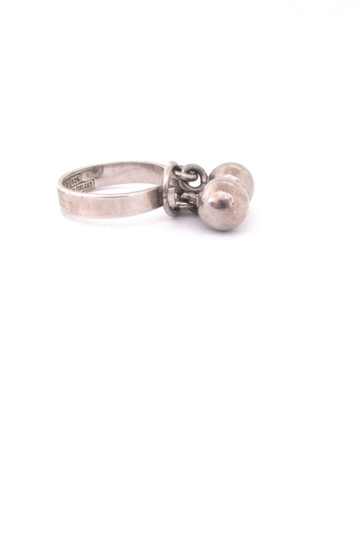 profile Erik Granit Finland vintage silver Scandinavian Modern double sphere kinetic ring